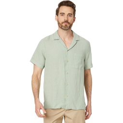 Lucky Brand Linen Camp Collar Short Sleeve Shirt