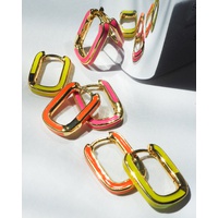 chain link huggies- neon yellow- silver
