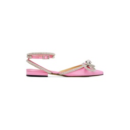 Pink Double Bow Ballerina Flats 241404F118003