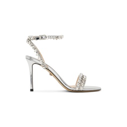 Silver Audrey Crystal Heeled Sandals 241404F125015