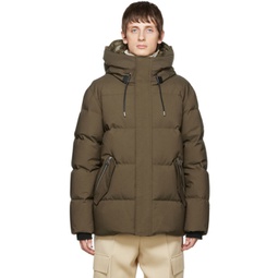 Khaki Quilted Down Coat 222015M178016