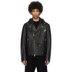 Black Magnus-CN Leather Jacket 241015M181003