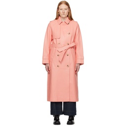 Pink Gael-V Leather Trench Coat 241015F064006