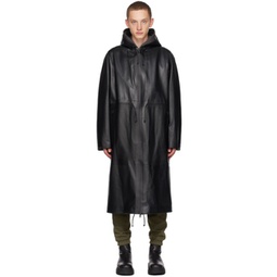 Black Alban Leather Coat 232015M181001