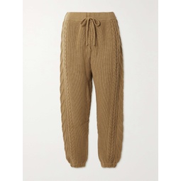 MADELEINE THOMPSON Saas Grund cable-knit wool and cashmere-blend track pants