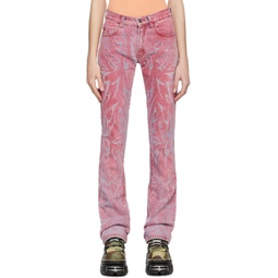 SSENSE Exclusive Pink Laser Butterfly Jeans 231063F069010