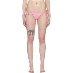 Pink Self Tie Bikini Bottoms 241533F105002