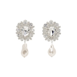 Silver Crystal   Pearl Earrings 241533F022002