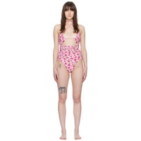 Pink Retro One Piece Swimsuit 241533F103001