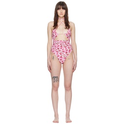 Pink Retro One Piece Swimsuit 241533F103001