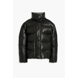 Quilted padded leather jacket