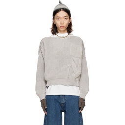Gray Funghi Sweater 241516M201000