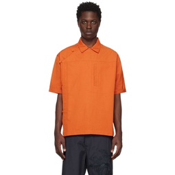 Orange Asym Monk Shirt 231983M192004