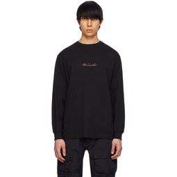 Black Embroidered Long Sleeve T Shirt 241983M213002