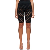 Black Perforated Shorts 231370F088000
