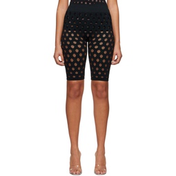Black Perforated Shorts 231370F088000