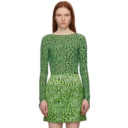 SSENSE Exclusive Green Printed Bodysuit 221370F284088