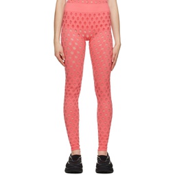 Pink Perforated Leggings 222370F085004