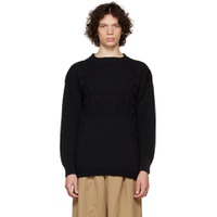 Black Cable Knit Sweater 222168M201007