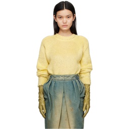 Yellow Brushed Sweater 231168F096010