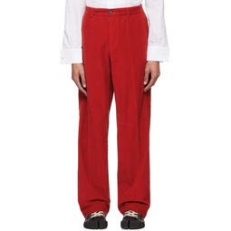 Red Belt Loops Trousers 222168M191015
