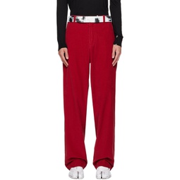 Red Four Pocket Trousers 232168M191021