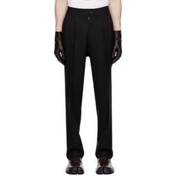 Black Pleated Trousers 232168M191020
