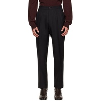 Black Pleated Trousers 222168M191014