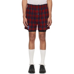 Red Check Shorts 241168M193005