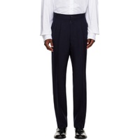 Navy Pleated Trousers 232168M191019
