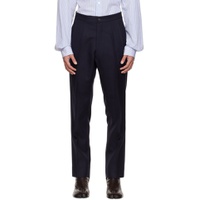 Navy Pleated Trousers 222168M191013