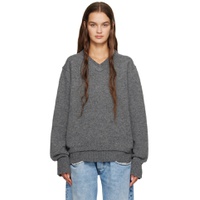 Gray Layered Sweater 232168F100007