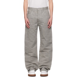 Gray Cinch Strap Trousers 241168M186012