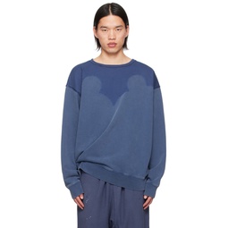 Blue Paneled Sweatshirt 241168M204003