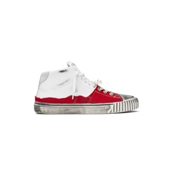 Red   White New Evolution High Top Sneakers 241168M236005