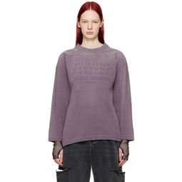 Purple Embroidered Sweatshirt 241168F098001