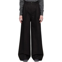 Black Pleated Trousers 241168F087012