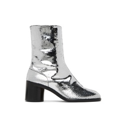 Silver Broken Mirror Tabi Boots 231168M223021
