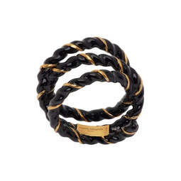 Black   Gold Laces Ring 241168M147000
