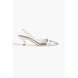 Juliet 45 crystal-embellished PVC slingback pumps