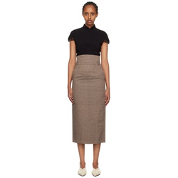 Gray Darted Midi Skirt 231535F092005