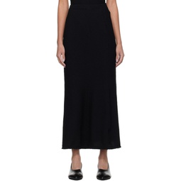 Black Flared Maxi Skirt 241535F093001