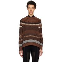 Brown Pattern Sweater 231535F096000