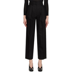 Black Wide Leg Trousers 231535F087000