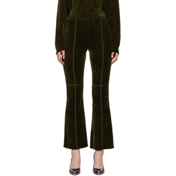 Khaki Flared Trousers 222535F087008