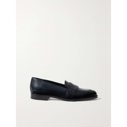 MANOLO BLAHNIK Palua patent-trimmed leather loafers