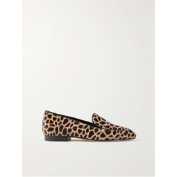 MANOLO BLAHNIK Pitakabo leather-trimmed printed calf hair loafers