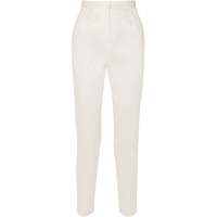 Crinkled satin-twill tapered pants