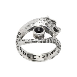 Silver Big Cat Ring 241073M147000