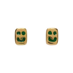 Gold Smiley Earrings 241073M144001